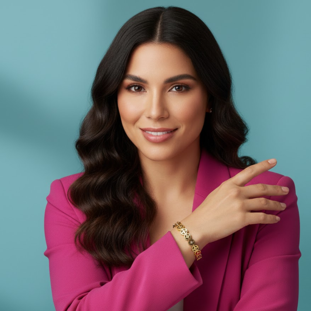 Kate | Gold Plated Four-Leaf Clover Zircon Cuff Bracelet Bangle