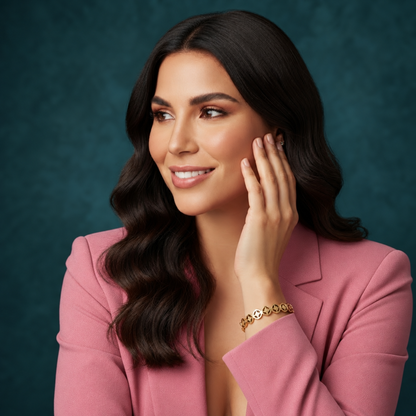 Kate | Gold Plated Clover Bangle