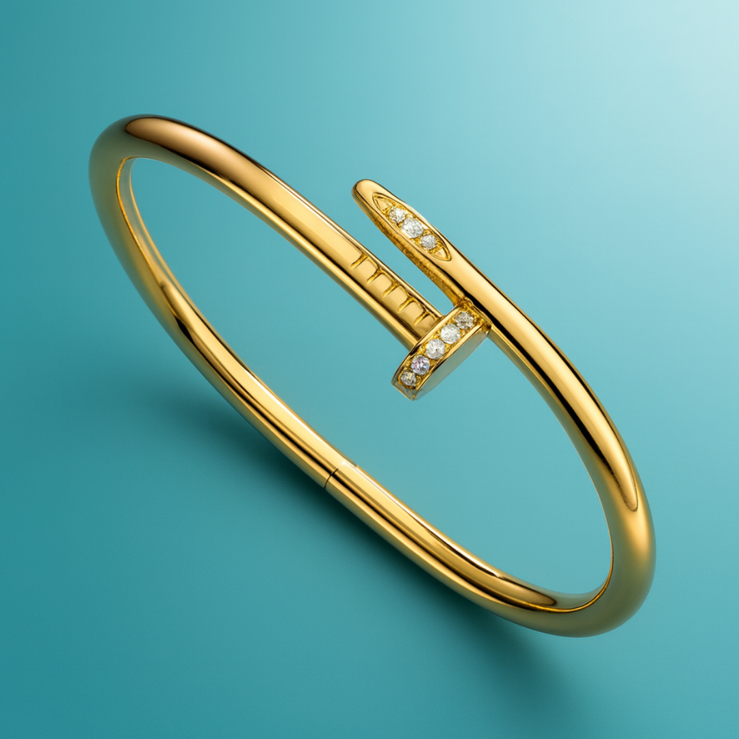Nyra | 18K Gold Plated Zircon Nail Waterproof Bracelet Bangle