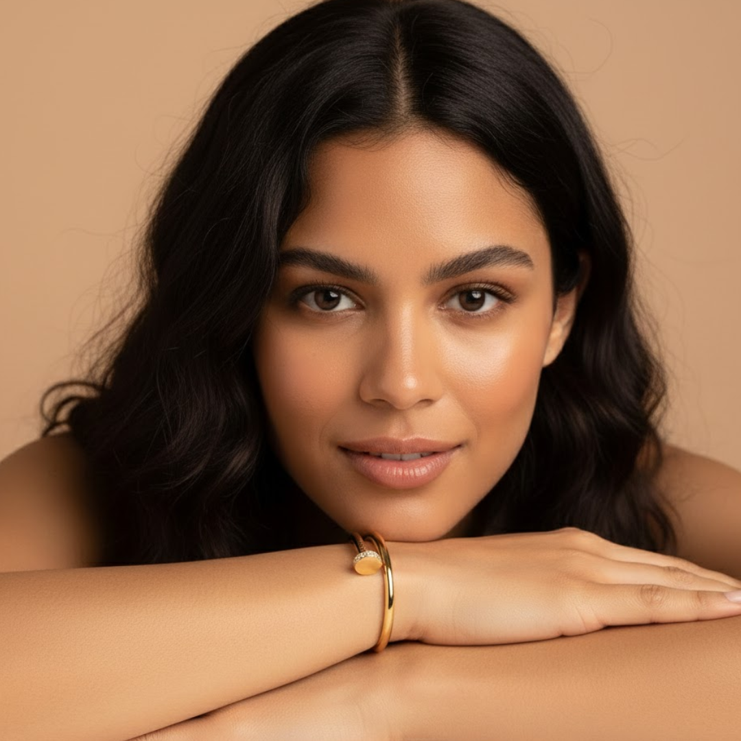 Nyra | 18K Gold Plated Zircon Nail Waterproof Bracelet Bangle