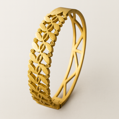 Arielle | 18K Gold-Plated Chunky Hollow Cuff Bangle Bracelet