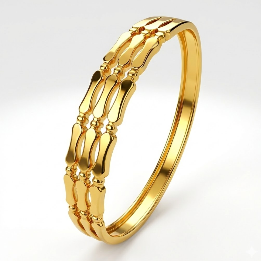 Bree | Gold-Plated Hollow Thick Cuff Bangle Bracelet