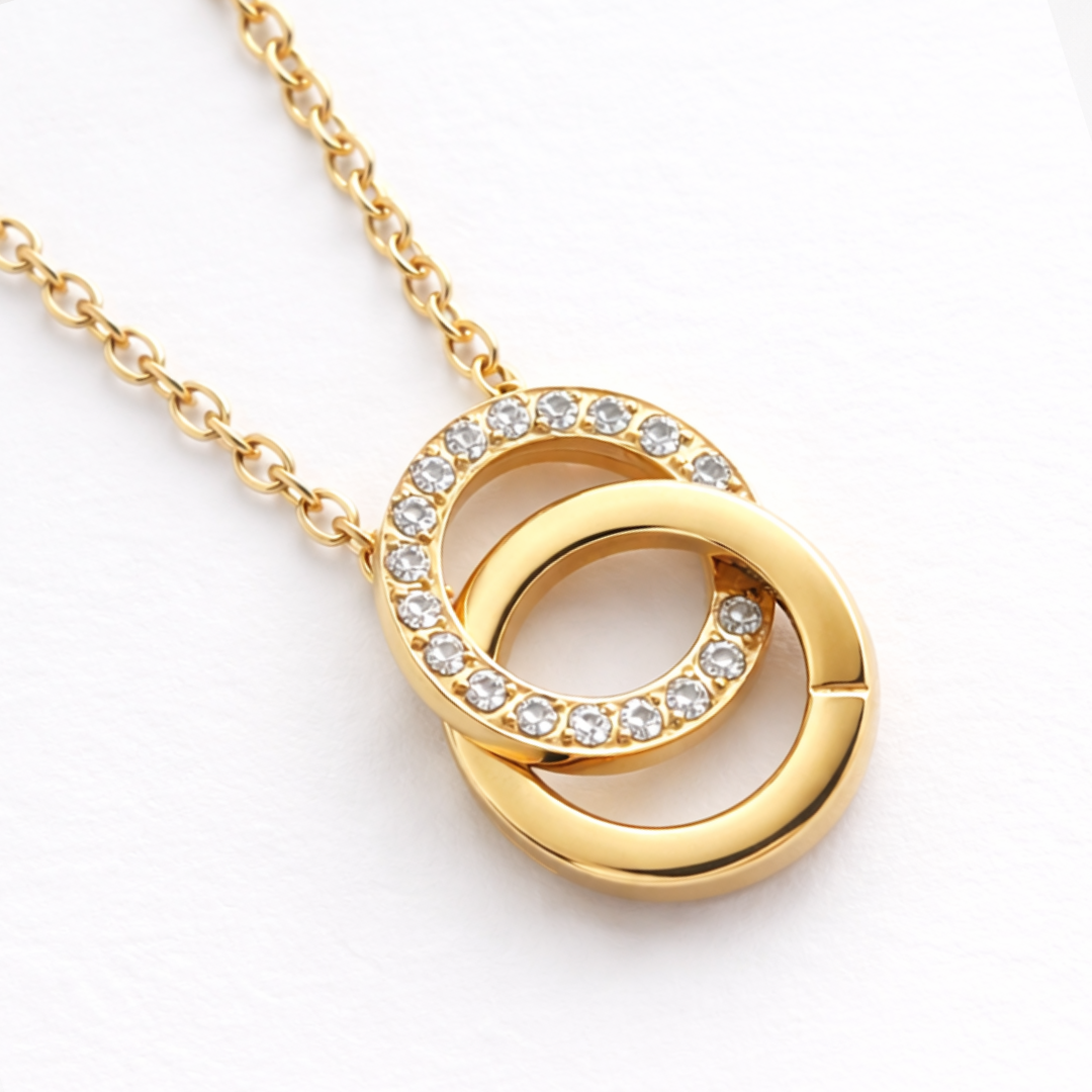 Leila | Gold Plated Double Interlocking Circles