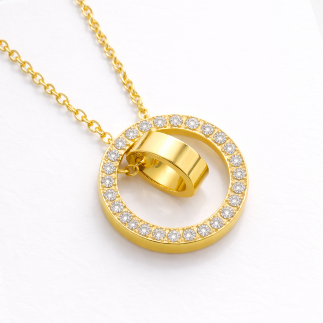 Aretusa | Gold Plated Double Interlocking Circles