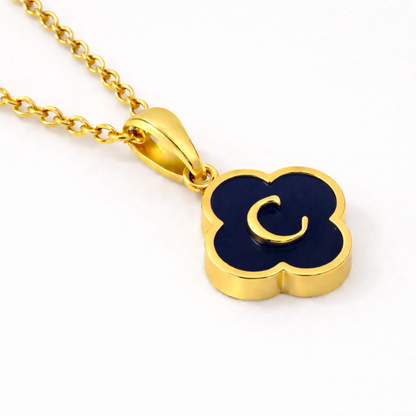 Rissa | Gold Plated Four-Leaf Initial Clover Necklace