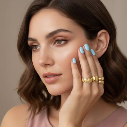 Justine | Gold-Plated Vintage Resizable Oval Ring