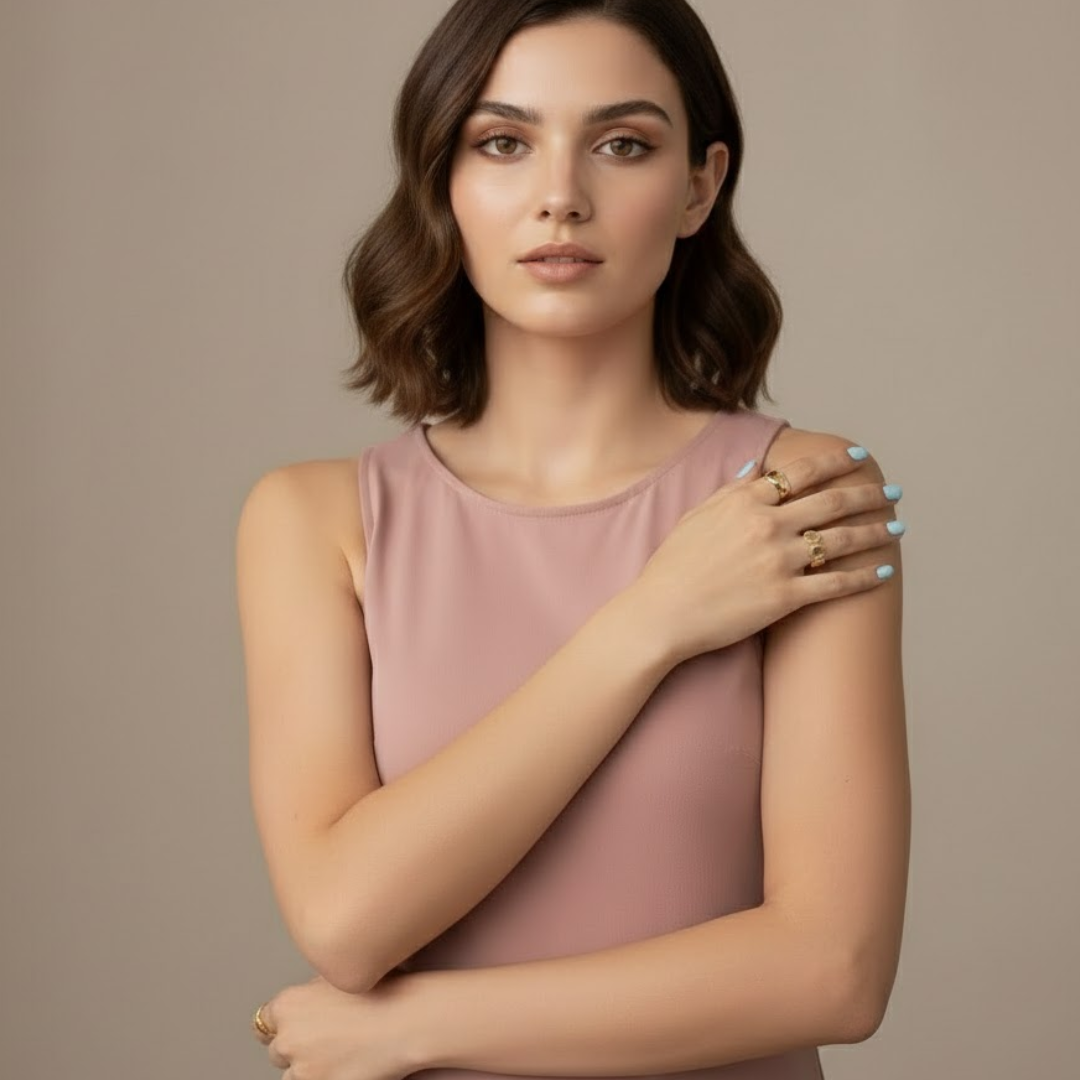 Justine | Gold-Plated Vintage Resizable Oval Ring