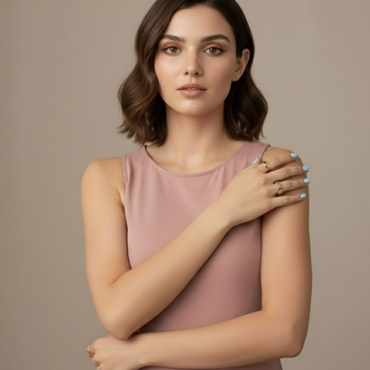 Justine | Gold-Plated Vintage Resizable Oval Ring