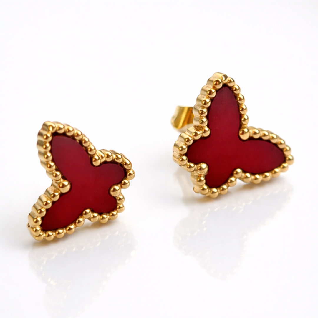 Kesia | Gold Plated Butterfly Stud Earrings