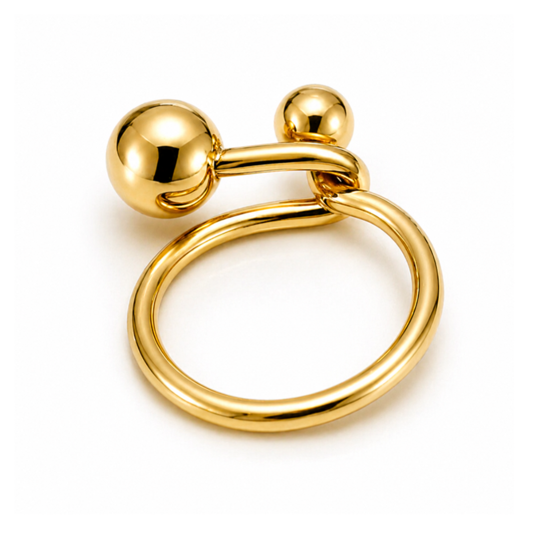 Clementine | Gold Plated Double Ball Ring