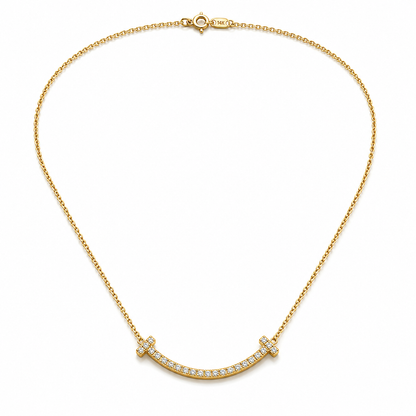 Sofia | Gold Plated T-Smile Pendant Necklace