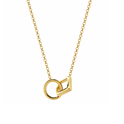 Zefira | Gold Plated Double Interlocking Circle & Square