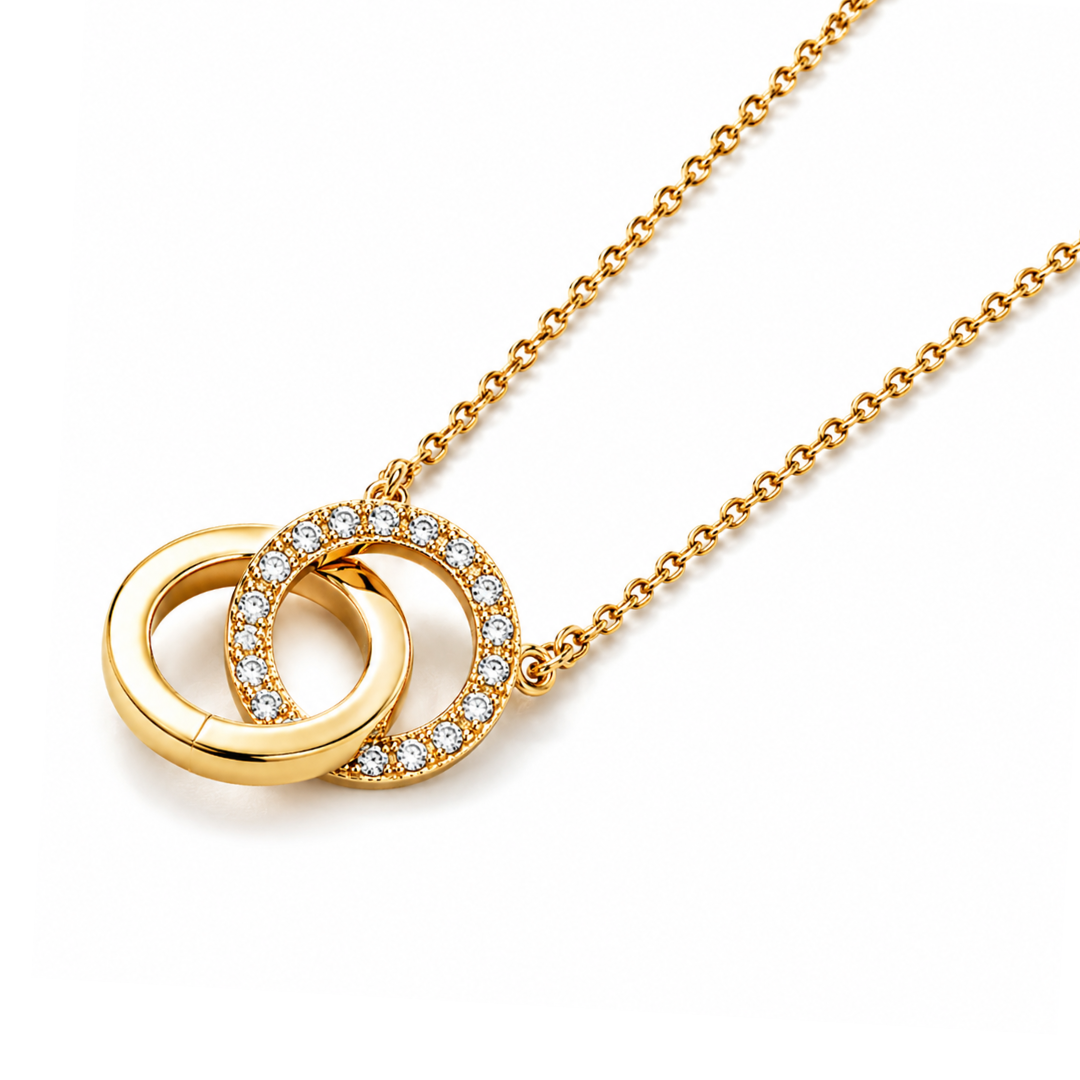 Leila | Gold Plated Double Interlocking Circles