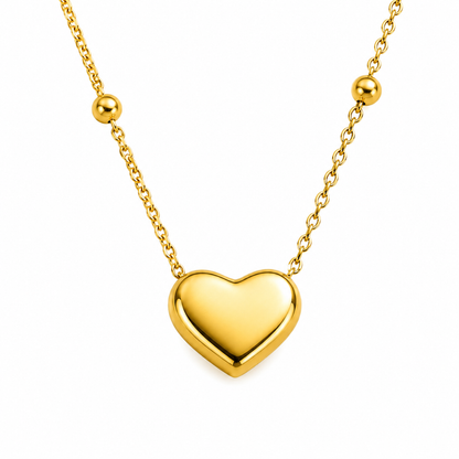 Lenora | Gold Plated Solid Love Heart Pendant Necklace