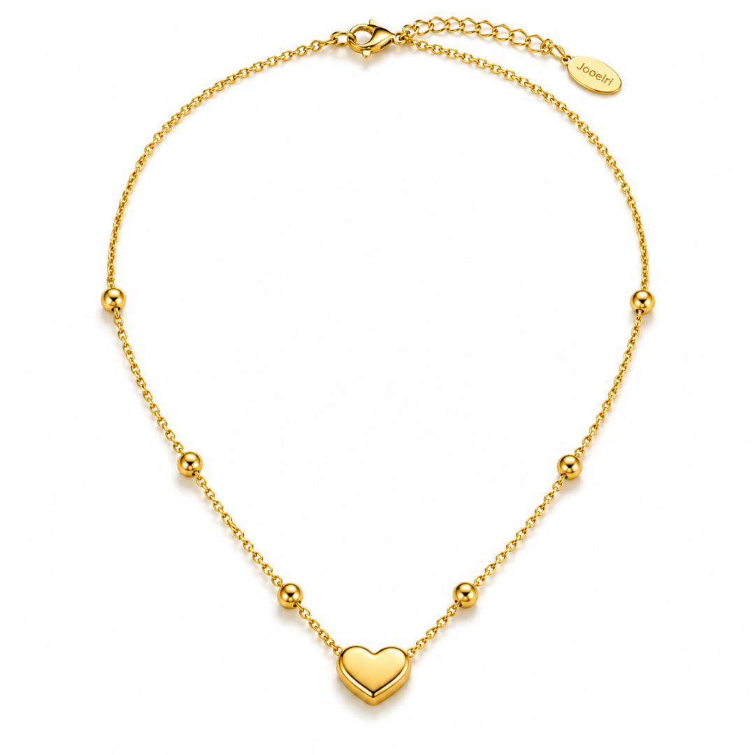 Lenora | Gold Plated Solid Love Heart Pendant Necklace
