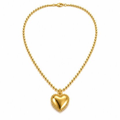 Cassidy | Gold Plated Solid Love Heart Pendant Necklace