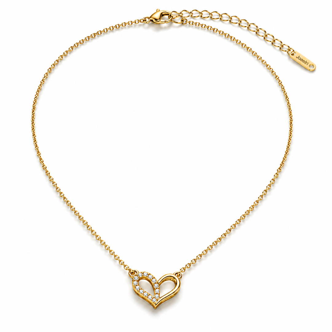 Zorelle | Gold Plated Heart Zircon Pendant Necklace