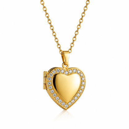 Inna | Gold Plated Heart Photo Frame Locket Pendant Necklace