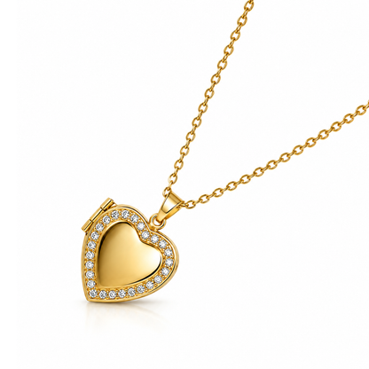 Inna | Gold Plated Heart Photo Frame Locket Pendant Necklace