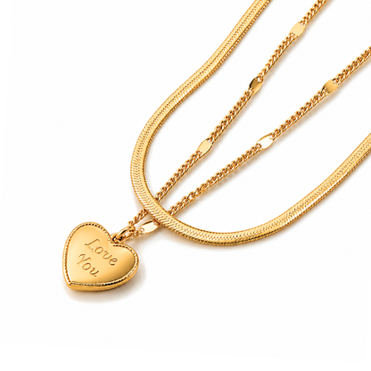 Ariat | Gold Plated Heart Double Layered Necklace