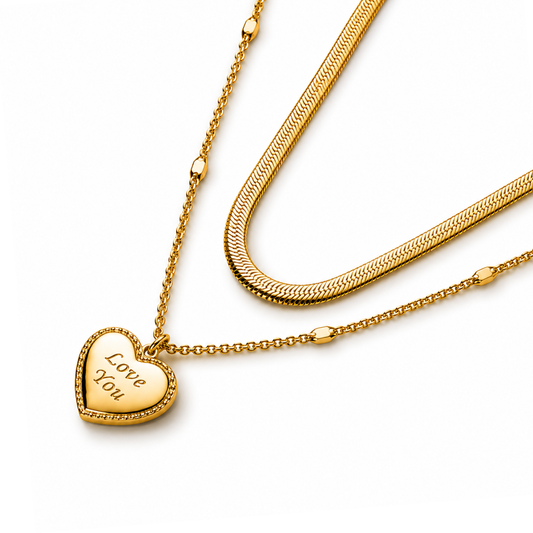Ariat | Gold Plated Heart Double Layered Necklace
