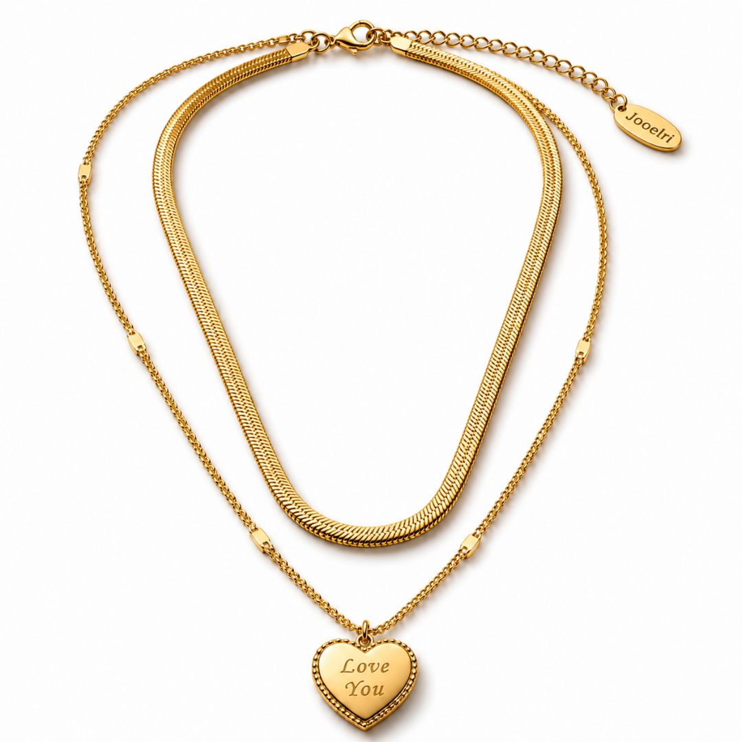 Ariat | Gold Plated Heart Double Layered Necklace