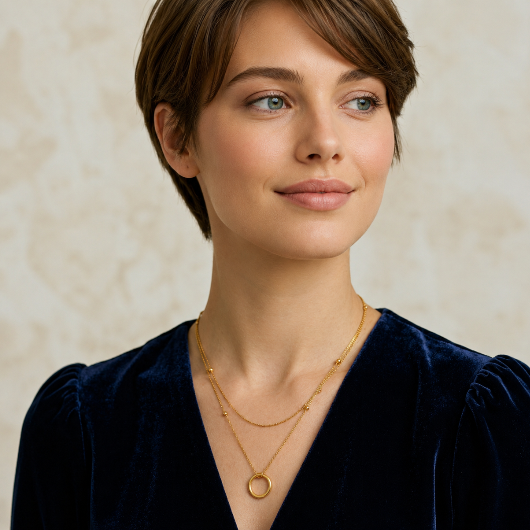 Ariat | Gold Plated Heart Double Layered Necklace