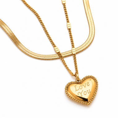 Ariat | Gold Plated Heart Double Layered Necklace