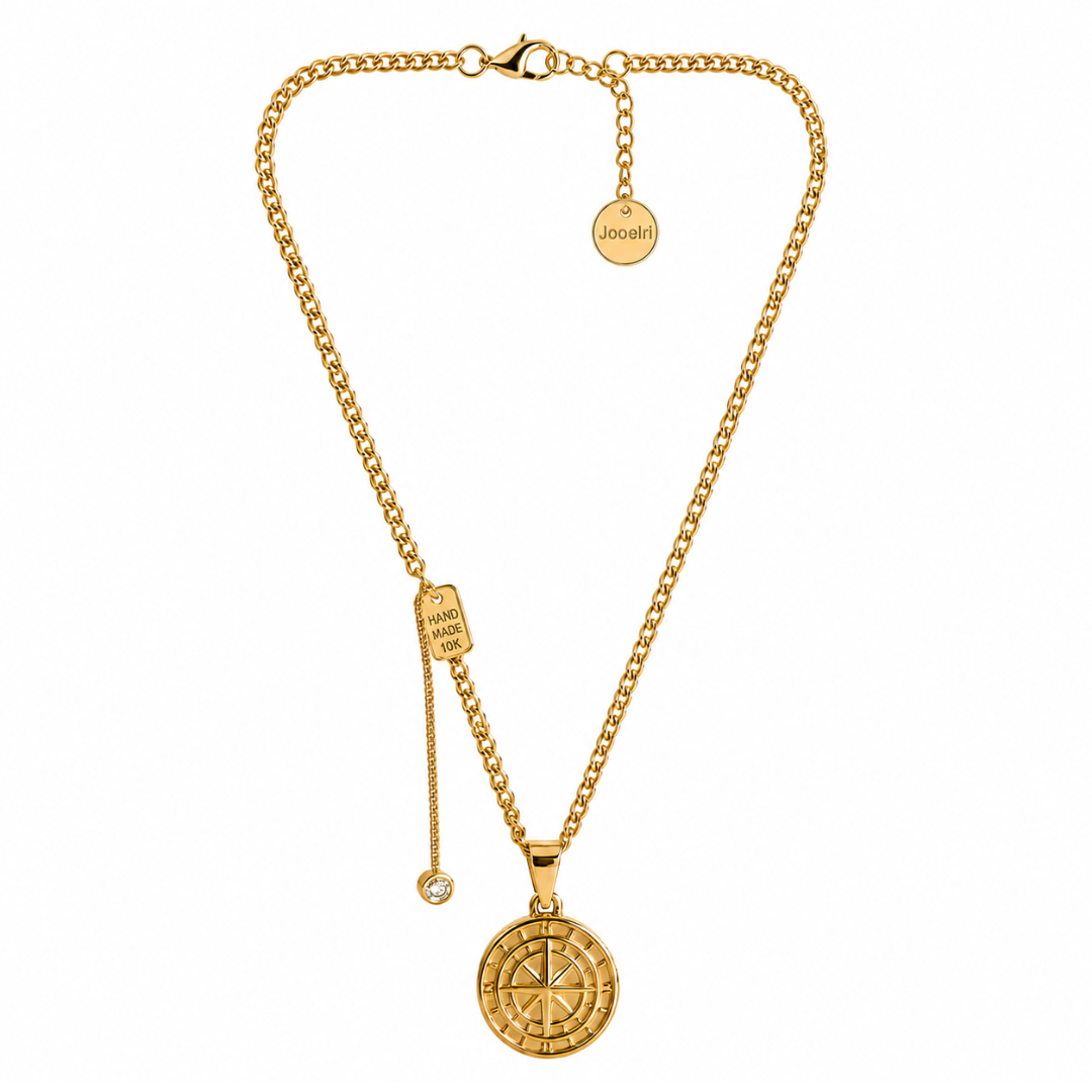 Gigi | Gold Plated Compass Pendant Necklace
