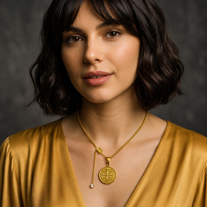 Gigi | Gold Plated Compass Pendant Necklace