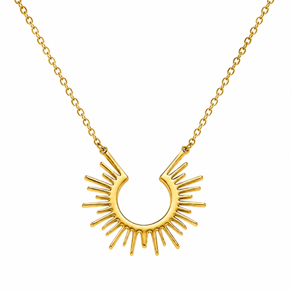 Dara | Gold Plated Half Sun Pendant Necklace
