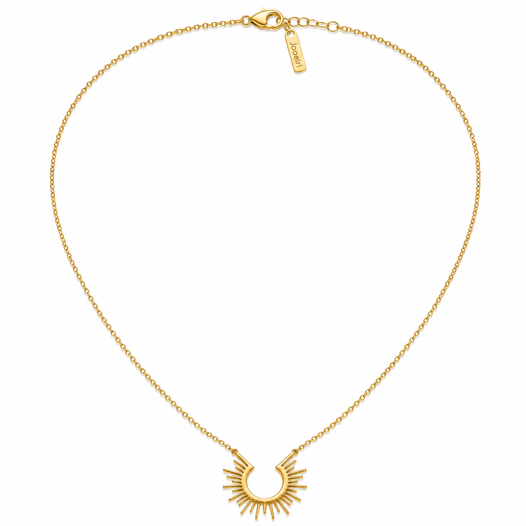 Dara | Gold Plated Half Sun Pendant Necklace