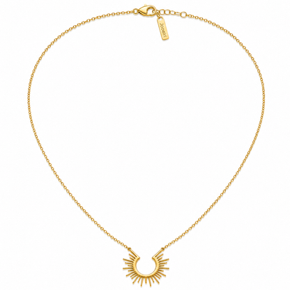 Dara | Gold Plated Half Sun Pendant Necklace