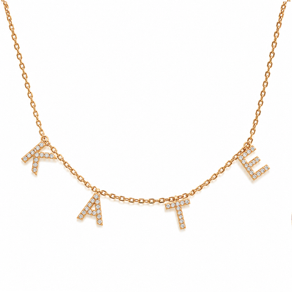 Amira | Gold Plated Suspended Personalised ICY Name Necklace
