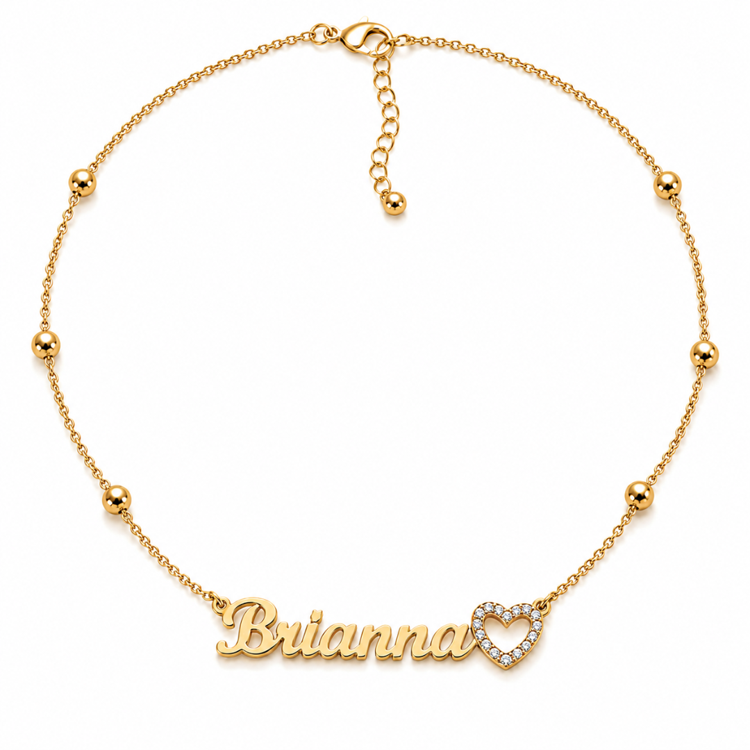 Dinara | Gold Plated Personalised Heart Necklace