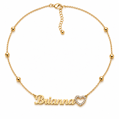 Dinara | Gold Plated Personalised Heart Necklace