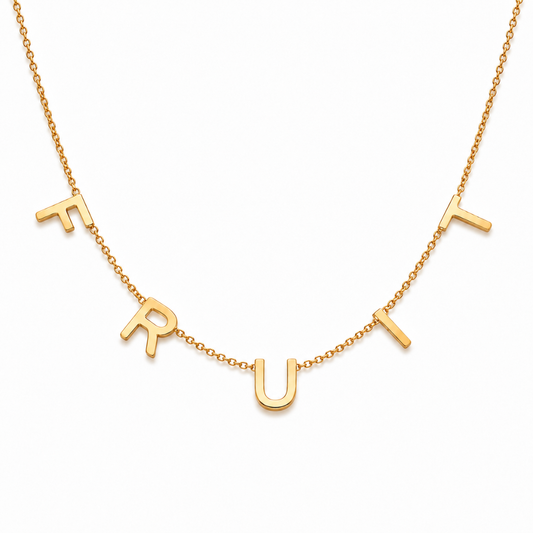 Casandra | Gold Plated Personalised Suspended Name Necklace