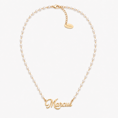 Rielle | Gold Plated Personalised Single Name Pearl Necklace