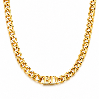 Elise | Gold Plated Initial Cuban Choker Necklace