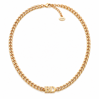 Elise | Gold Plated Initial Cuban Choker Necklace