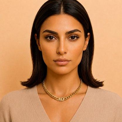 Elise | Gold Plated Initial Cuban Choker Necklace