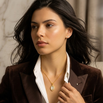 Freya | Gold Plated Halo Pendant Necklace