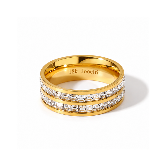 Elara |Gold Plated Royale Zircon Band Ring