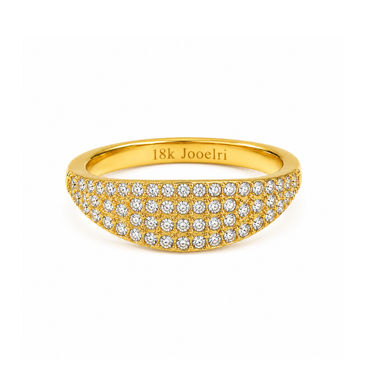 Étoile | Gold Plated Pavé Ring