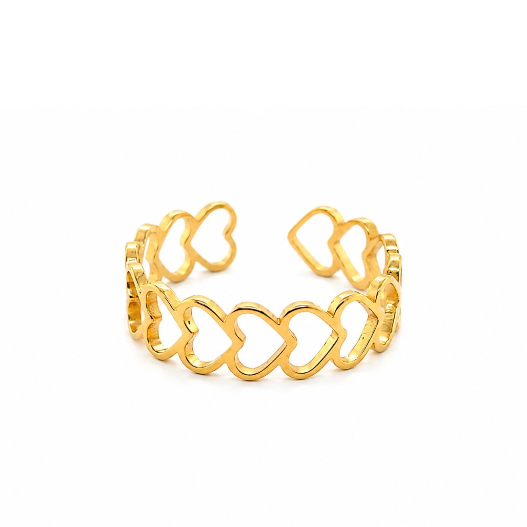 Éternelle  | Gold Plated Heart Cuff Ring