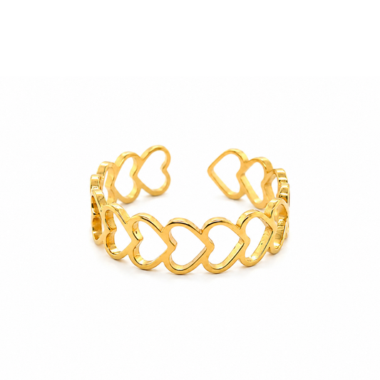 Éternelle  | Gold Plated Heart Cuff Ring