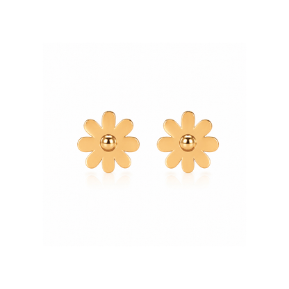 Tiana | Gold Plated Petal Flower Stud Earrings