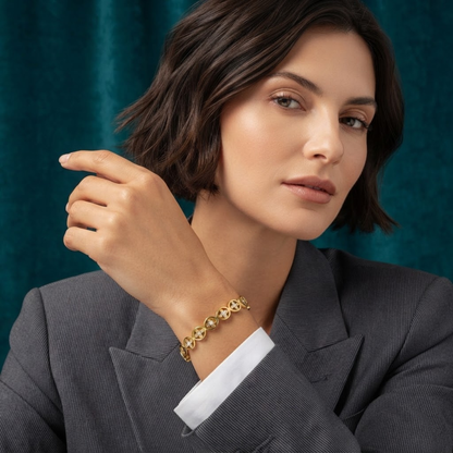Kate | Gold Plated Clover Bangle