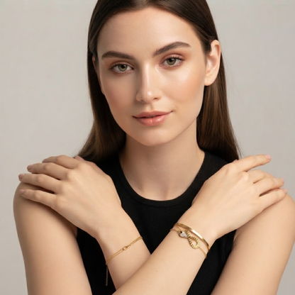 Claudia | Gold Plated Serpent Layered Bracelet