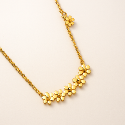 Lilliana | 18K Gold-Plated Six-Flower Motif Waterproof Necklace